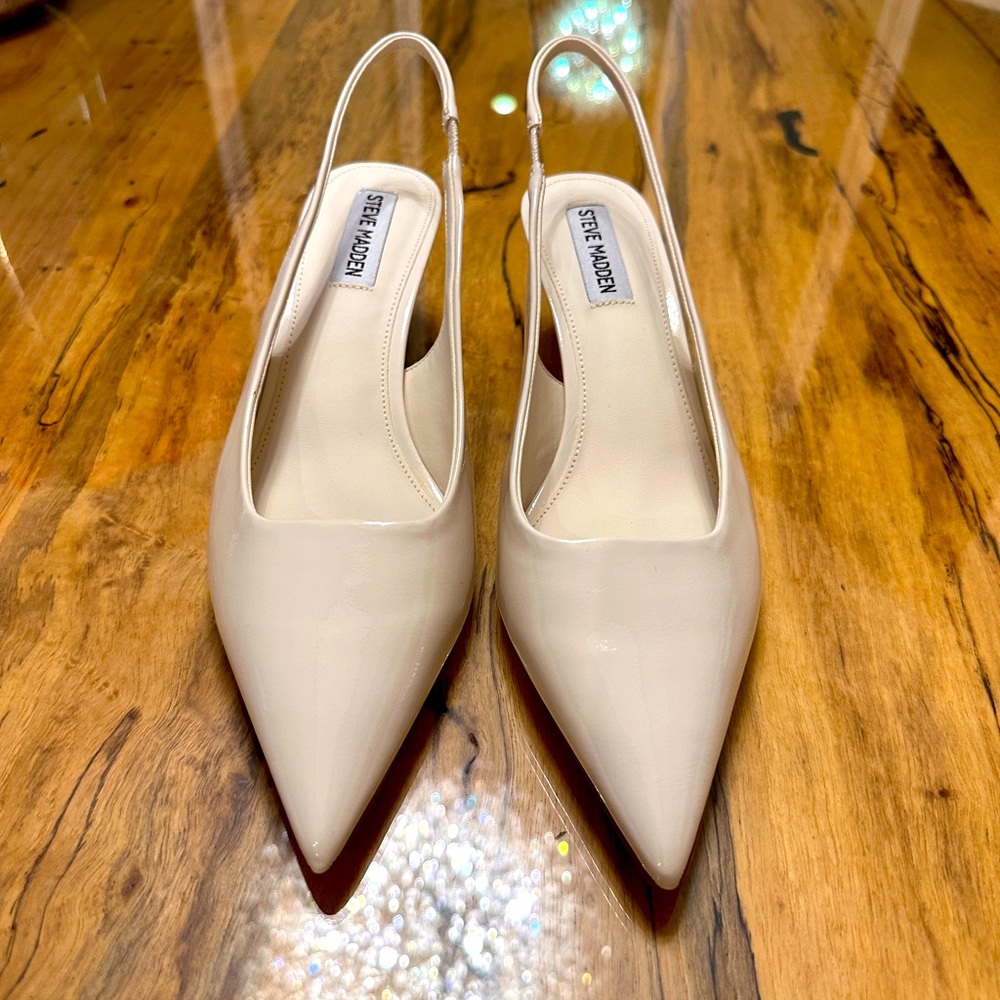 Lovely Steve Madden Women's Cream Slingback Pointed-Toe Pumps - NWOT  Size 9